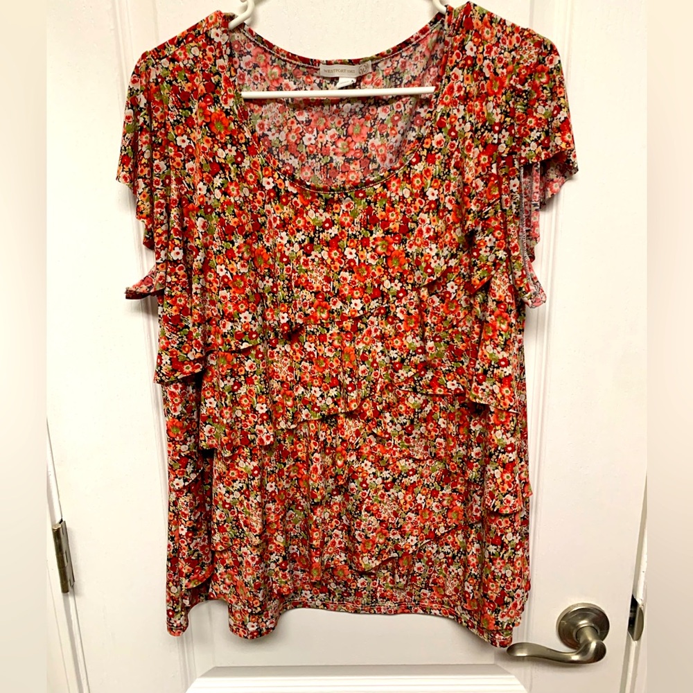 Multi colored layered blouse